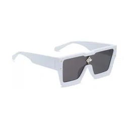 Being Better Unisex Grey Lens & White Rectangle Sunglasses with-picture-14