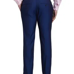 Park Avenue Blue Super Slim Fit Texture Trousers image 2