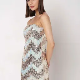 Vero Moda Light Blue Embellished A Line Dress image 4