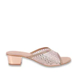 Mochi Women's Rose Gold Ethnic Sandals image 3