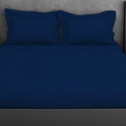 Spaces dark blue 100% cotton elegance faux jacquard large bedsheets-picture-1