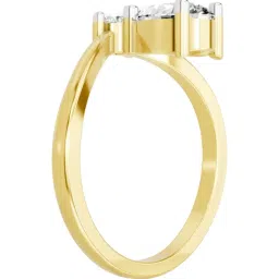 Sparkles Yellow Gold Lab Grown 2 Diamond 14KT 1.03ct Pear Ring For Women image 2