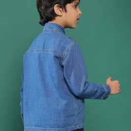 Tales & Stories Kids Blue Cotton Regular Fit Full Sleeves Shirt image 2