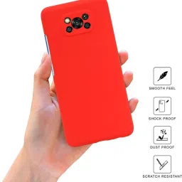 Sprig Liquid Silicone Back Cover for POCO X3 PRO (Red) image 2