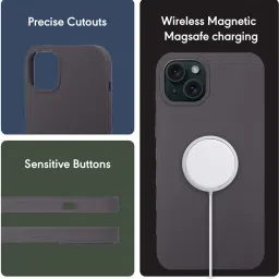 Sprig Liquid Silicone Back Cover for Apple iPhone 15 (Grey) image 2