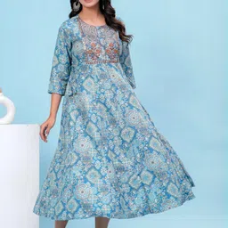 DIZON Women Blue Kurtas-image-69