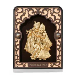 Touch925 Pure 999 Silver Gold Foil Radha Krishna Frame with Decorative Pen Gift Box image 5