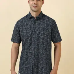 Allen Solly Navy Slim Fit Printed Shirt-picture-22