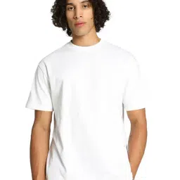 Puma Mmq White Cotton Relaxed Fit Solid T-Shirt-image-78