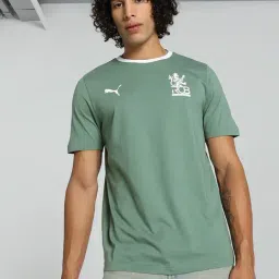 Puma x RCB Green Regular Fit Graphic Print Athleisure T-Shirt-image-50