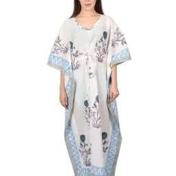 Fabric Venue Women Floral Printed Kimono Sleeve Kaftan Maxi Dress image 1
