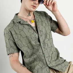 Campus Sutra Men Classic Printed Cuban Collar Shirt-picture-29