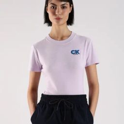CALVIN KLEIN JEANS Purple Logo Slim Fit T-Shirt-picture-23