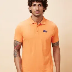 Being Human Orange Regular Fit Polo T-Shirt-image-9