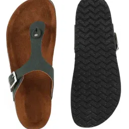 Mozafia Women's Olive T-Strap Sandals image 5