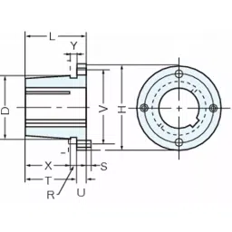 Mitsuboshi Type 1 H Bushing for Maxstar Wedge Pulley 30 mm, H-30N-JIS image 2