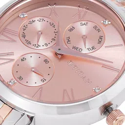 Titan Women Rose Gold-Toned Analogue Chronograph Watch NL2569KM02 image 4