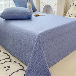 JC HOME Blue & White Geometric Printed 140 TC King Bedsheet Set 2.00 m x 2.45 m image 3
