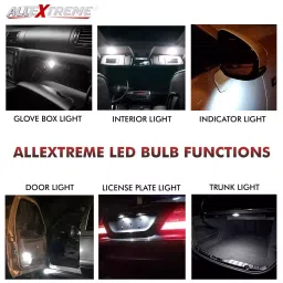 AllExtreme EXF10L2 Universal T10 6 LED Parking Light COB Super Bright Interior Pilot License Plate Dome Indicator Lamp Bulb for Car Bike and Motorcycle (2W, White, 2 PCS) image 5