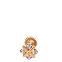 Sparkles Diamond IGI Certified 0.06 Ct Floral Stud Round Shape Nose pin 14K Rose Gold-picture-16