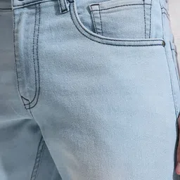 WROGN Men Straight Fit Light Fade Stretchable Jeans image 5