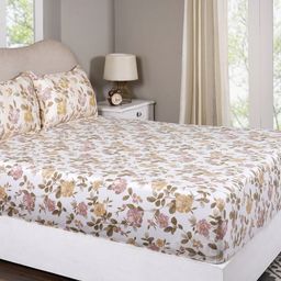 MASPAR Cotton Printed 300 TC Double Bed Fitted Bedsheet With 2 Pillow Case - 1.83 x 1.98 m-picture-40