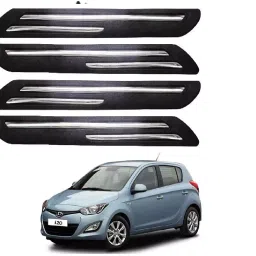 SCA Rubber Car Side Bumper Protector Guard with Double Chrome Strip for Honda IDtec All Model Black (Set of 4)-picture-46