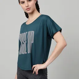 MKH Women Typography Printed Dri-FIT T-shirt image 4