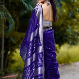 THE AQUARIUS Woven Design Zari Art Silk Handloom Saree image 2