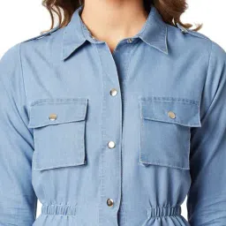 Miss Chase Light Blue Cotton Jacket image 5