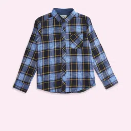 Pantaloons Junior Blue Cotton Chequered Full Sleeves Shirt-picture-27