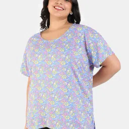 Zivame Blue Floral Print Top-picture-15