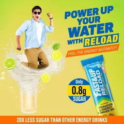 fast & up Fast&Up Reload Energising Electrolyte Powder Drink Mix - Travel Friendly Hydration & Energy Drink, 5 Essential Electrolytes + 2 Added Vitamins - Refreshing Lime and Lemon Flavour image 4