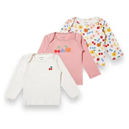 My Milestones Pack Of 3 100% Cotton Full Sleeves Fruits Printed Tees - Multi Colour-picture-12