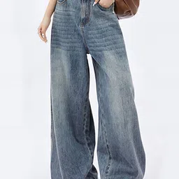 bebe Women Straight Fit High-Rise Heavy Fade Jeans-image-8