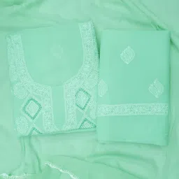 PARAMOUNT CHIKAN Floral Embroidered Chikankari Unstitched Dress Material-image-30