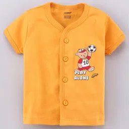 Cucumber Half Sleeves Printed Vests Pack of 3 - Navy Yellow Pink image 2