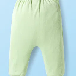 Little Kangaroos Woven Full Length Fleece Pant With Bunny Applique - Lime Green image 2