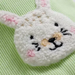 Little Kangaroos Woven Full Length Fleece Pant With Bunny Applique - Lime Green image 3