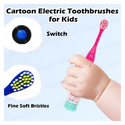 FunBlast Cartoon Theme Electric Toothbrushes for Kids  Pack of 2 Multicolor image 4