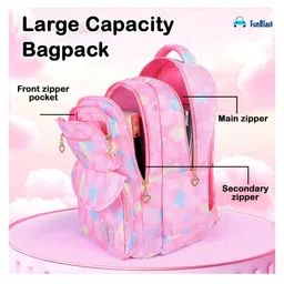 Bunie Large Capacity School Backpack for Girls with Multiple PocketsPink image 4