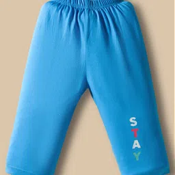 Tango Single Jersey Knit Full Sleeves T-Shirt & Jogger Set with Stay Happy Text Print - Blue image 4