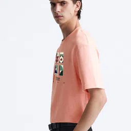 MISCHIEF MONKEY Men Printed Regular Fit Cotton T-shirt image 4