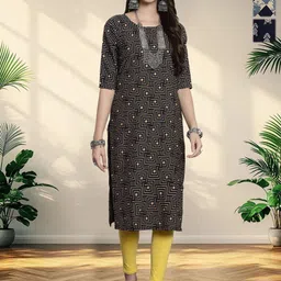 HERE&NOW Selection Of 3 Ethnic Motifs Printed Round Neck Straight Kurtas-picture-31