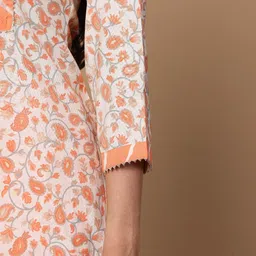 Lative Colours of Fashion Floral Printed Mirror Work Straight Kurta with Trouser & Dupatta image 5