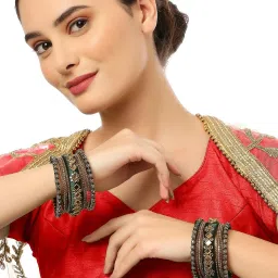 Oomph Green Bridal Chuda Bangles - Set of 18 image 4