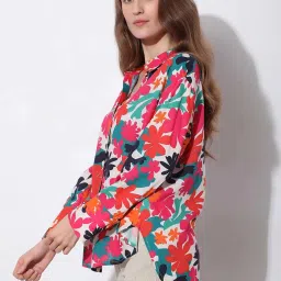 Vero Moda Multicolor Viscose Floral Print Shirt image 4