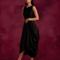 Abhishti Black Cotton Assymetric Dress image 4