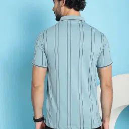 Venitian- Forbidden Clothing Aqua Slim Fit Printed Polo T-Shirt image 2