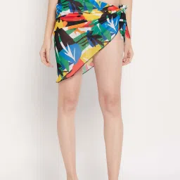 Secrets By ZeroKaata Multicolored Printed Bikini Set With Sarong image 4